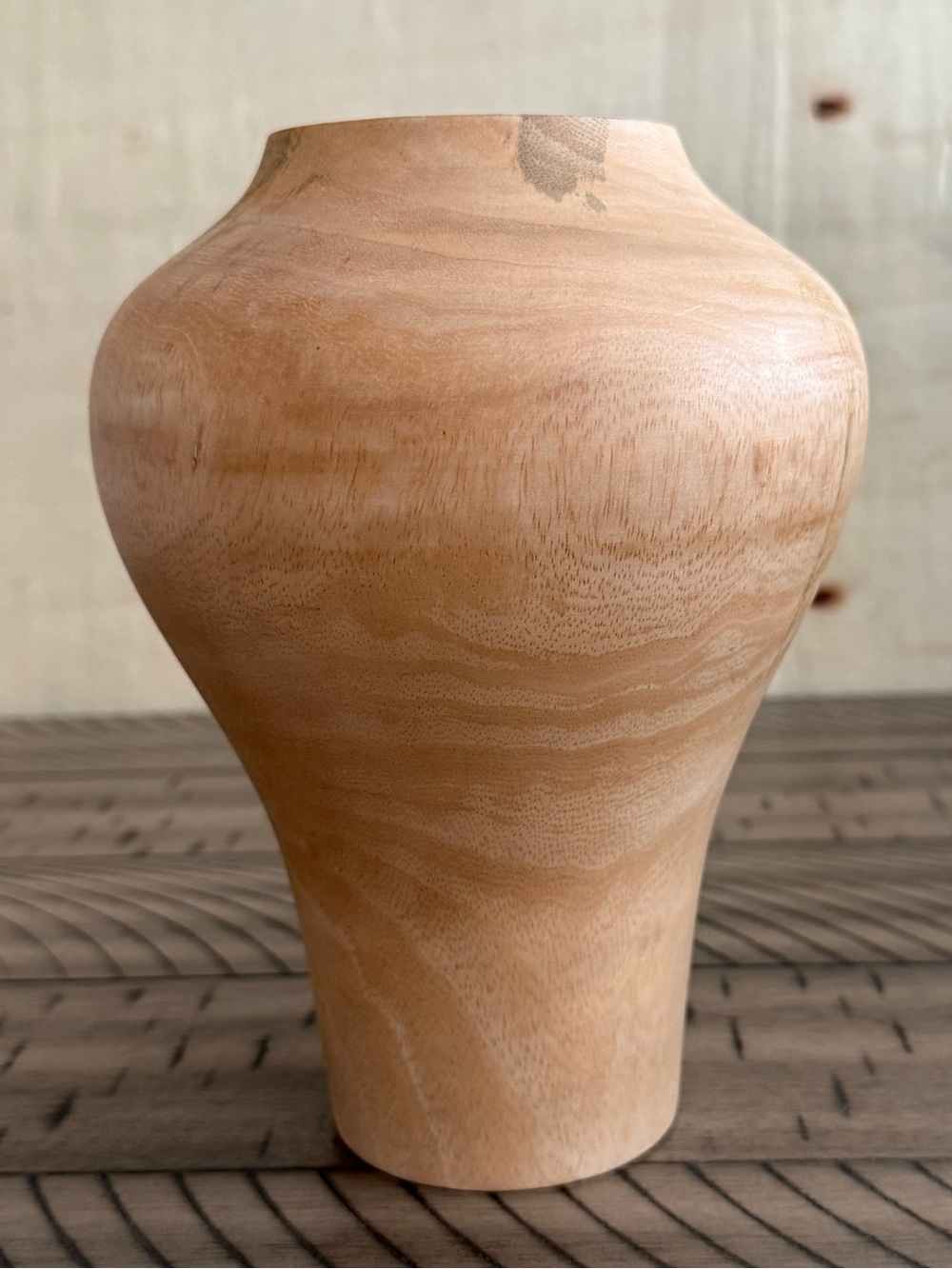 NWT Magnolia Be Home Luther Mango Wood Curved Vase 8.5” Handcrafted Thailand